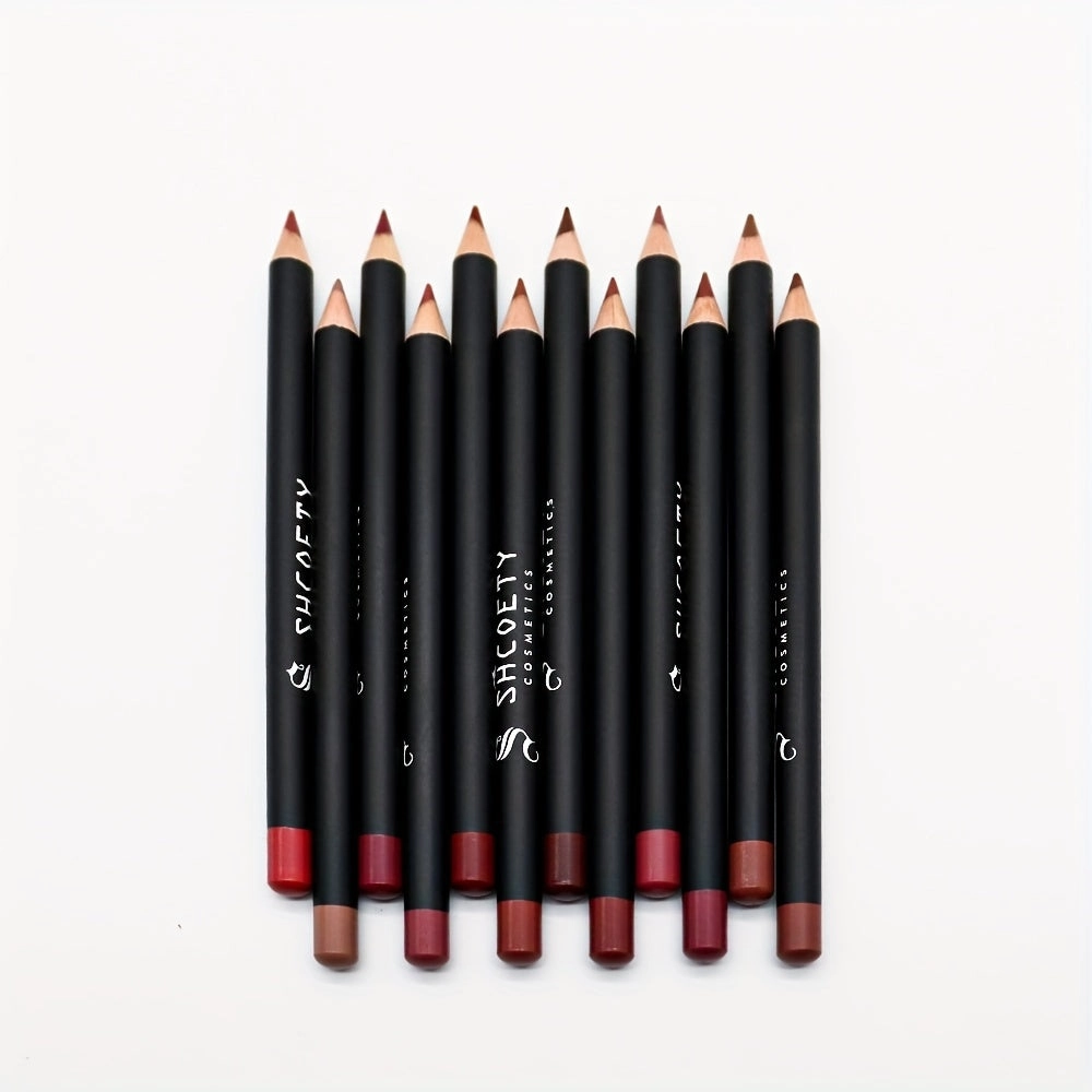 12 Color Matte Lipstick Pen Lip Liner Set