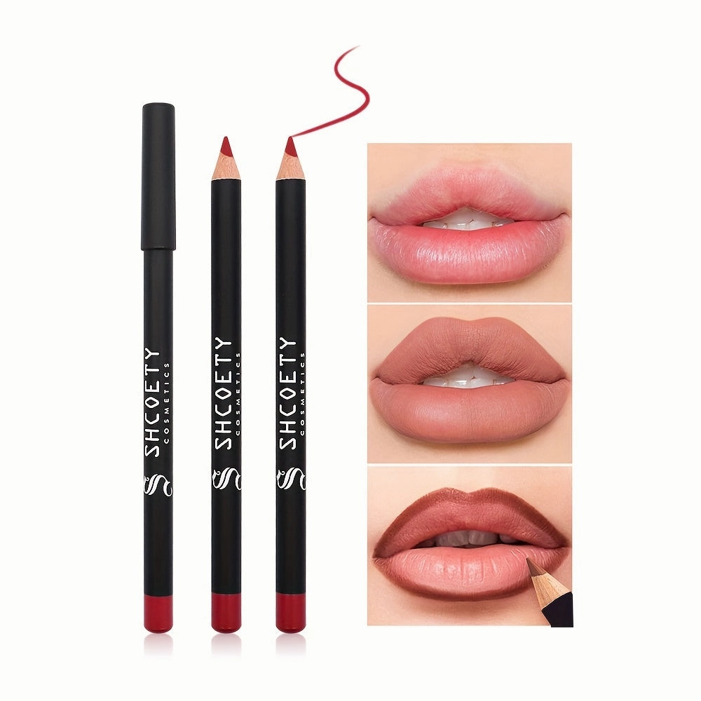 12 Color Matte Lipstick Pen Lip Liner Set