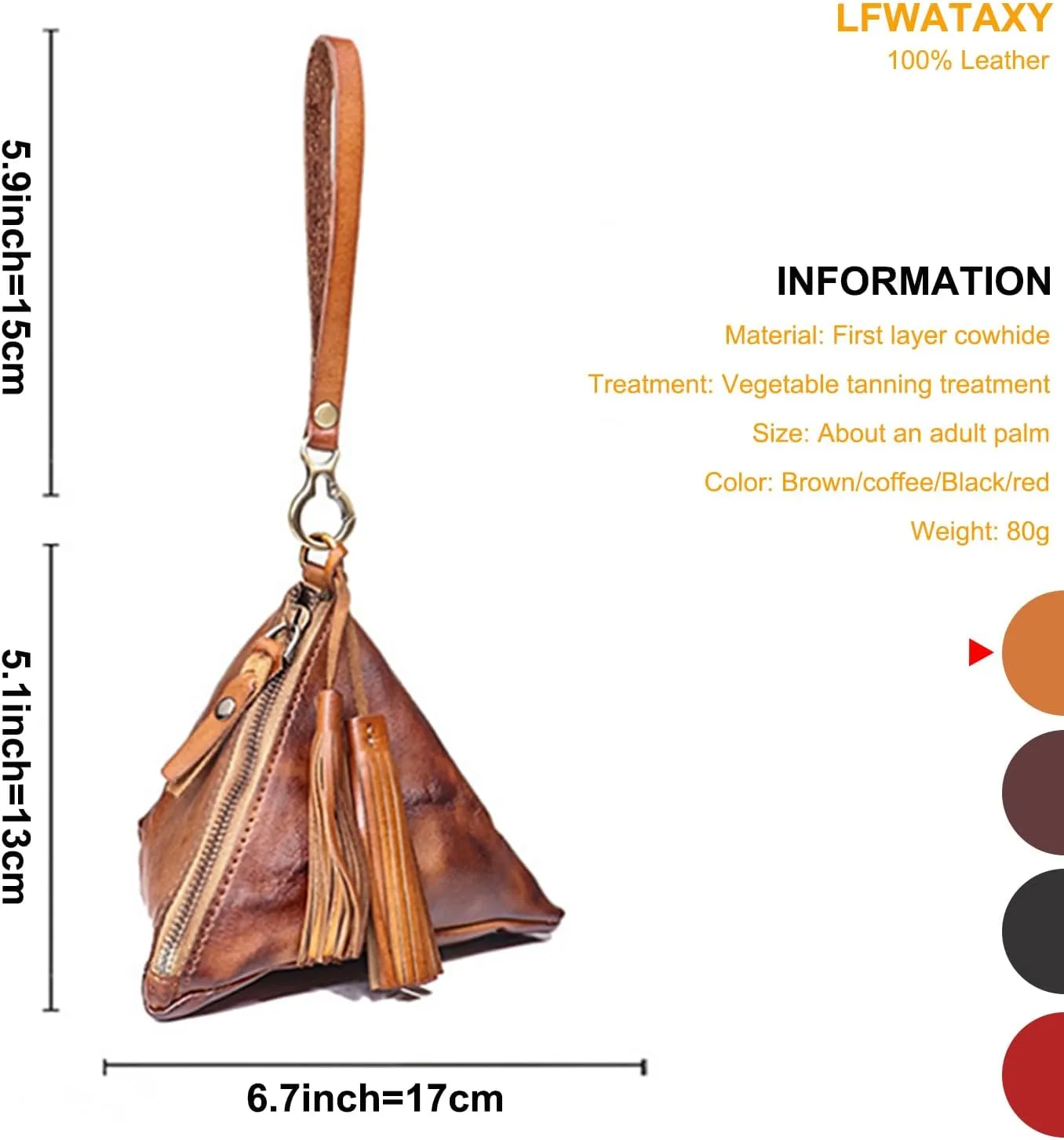 1PCS Genuine leather - Retro Medieval - Cowhide Purse Coin Purse Coin Pouch Coin Holder Change Purse for Women & Men Wristlet Wallets for Women Keychain Wallet Mini Wallet (Brown)