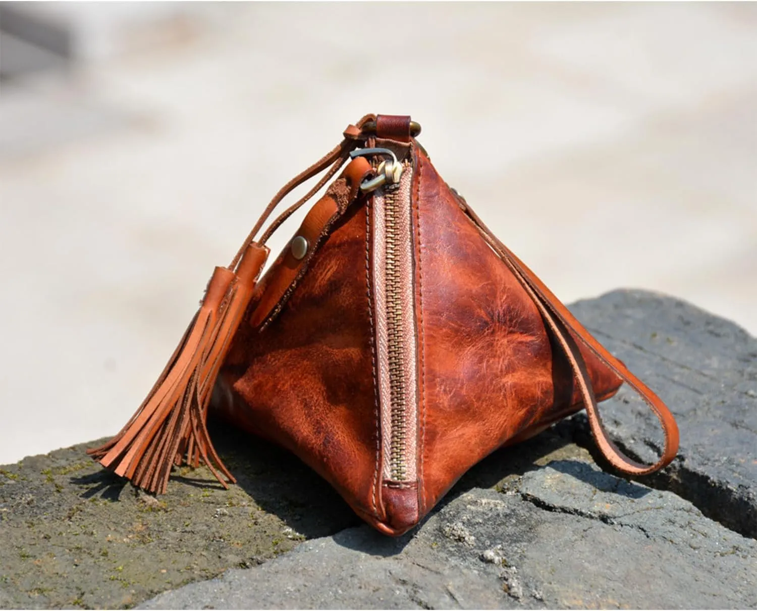 1PCS Genuine leather - Retro Medieval - Cowhide Purse Coin Purse Coin Pouch Coin Holder Change Purse for Women & Men Wristlet Wallets for Women Keychain Wallet Mini Wallet (Brown)