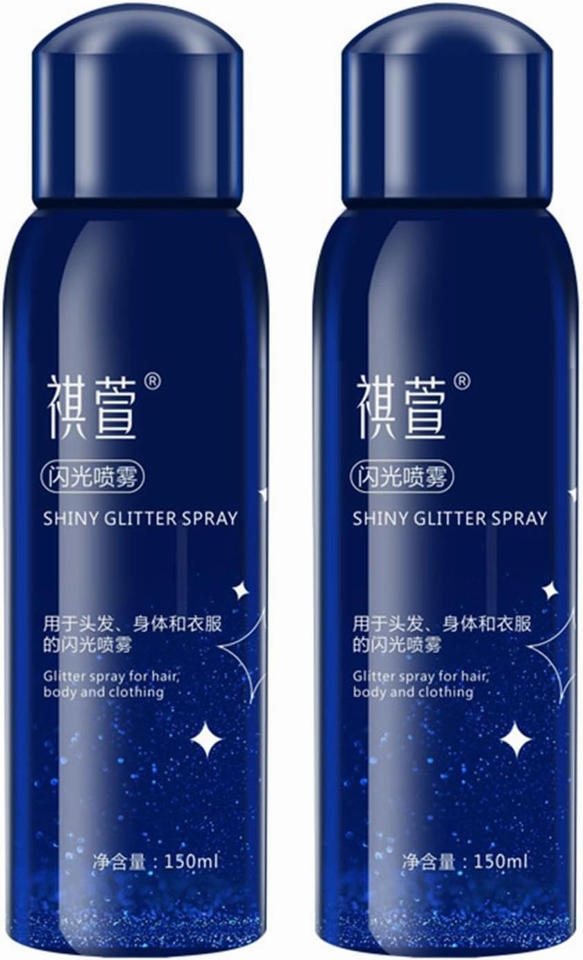 2X Shiny Body Glitter Spray Hair Spray for Clothes Hair Highlighter