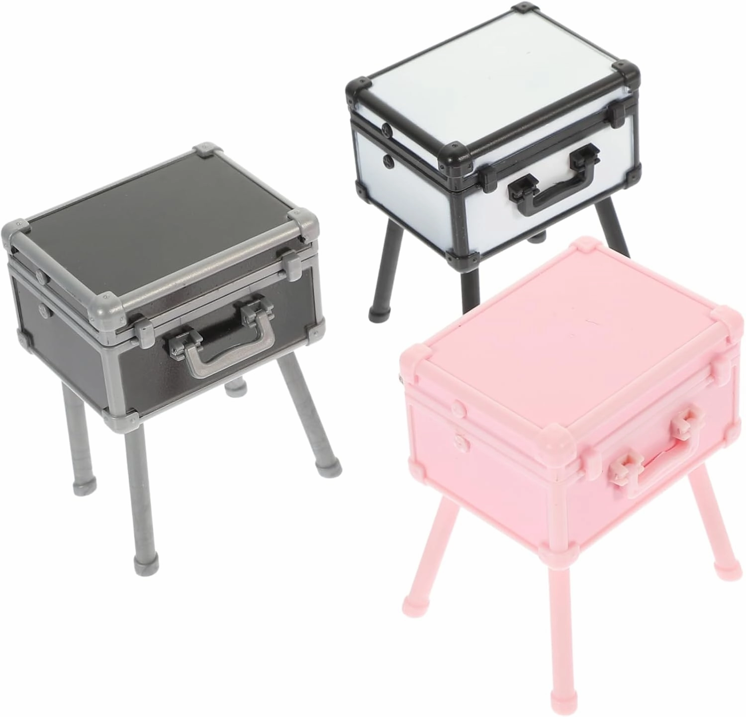 3pcs Miniature Makeup Storage Box Dollhouse Furniture Simulation Cosmetics Creative Desktop Decoration for Projects and Photography Props