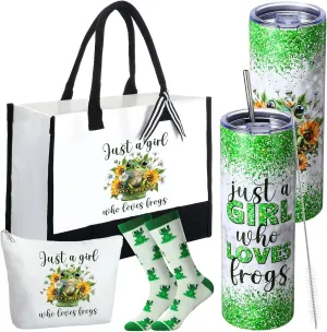4 Pcs Graduation Animal Gifts Set 20 oz Pig Horse Frog Sloth Tumbler Animal Lover Socks Tote Bag Makeup Bag