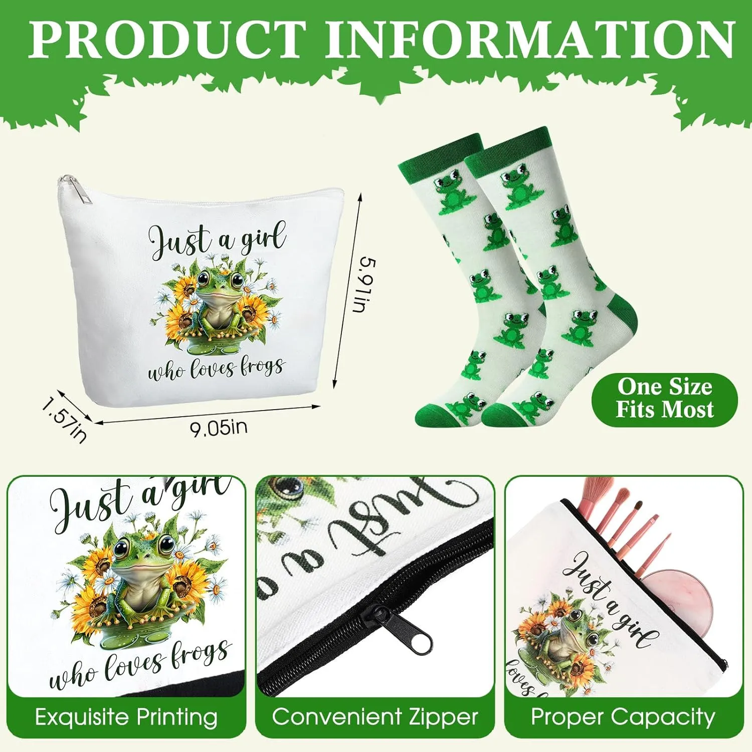4 Pcs Graduation Animal Gifts Set 20 oz Pig Horse Frog Sloth Tumbler Animal Lover Socks Tote Bag Makeup Bag