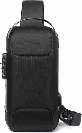 Anti-theft Sling Bag Business Men Bag Chest Crossbody bags with USB Charging Port Waterproof Small Backpack for Outdoor Work Hiking Running Sport Travel Bag Sports Car Styling Black A