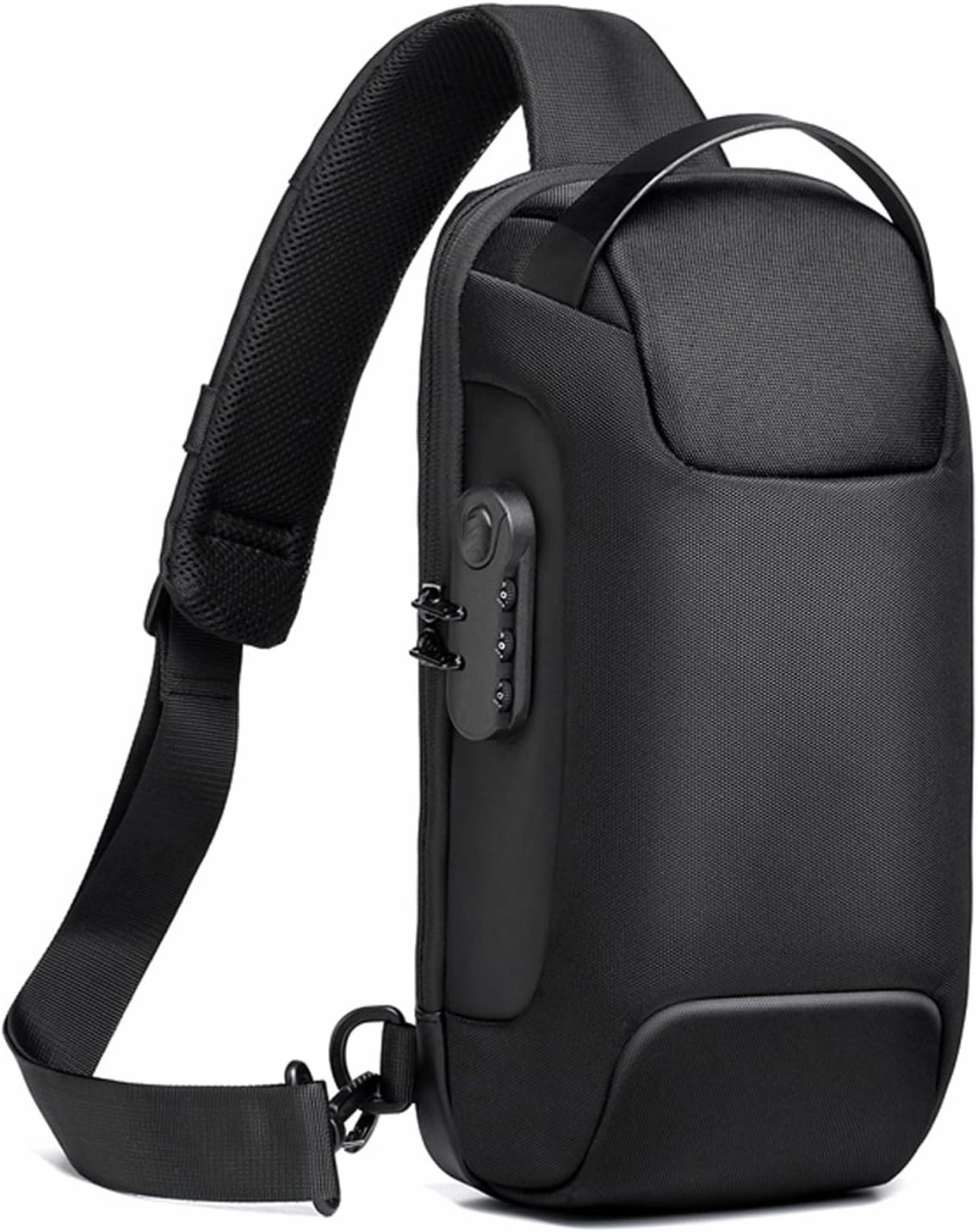 Anti-Theft Sling Bag Chest Shoulder Backpack Crossbody Bags for Men Women Cover Pack Hiking Small Rucksack with USB Charging Port for Business Travel Hiking Bicycle Sport Gym Pack Black