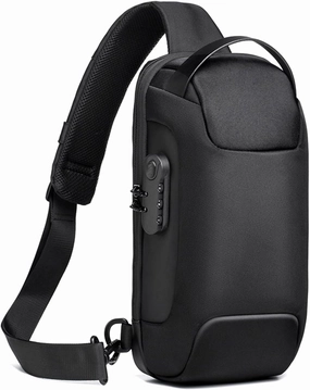 Anti-Theft Sling Bag Chest Shoulder Backpack Crossbody Bags for Men Women Cover Pack Hiking Small Rucksack with USB Charging Port for Business Travel Hiking Bicycle Sport Gym Pack Black