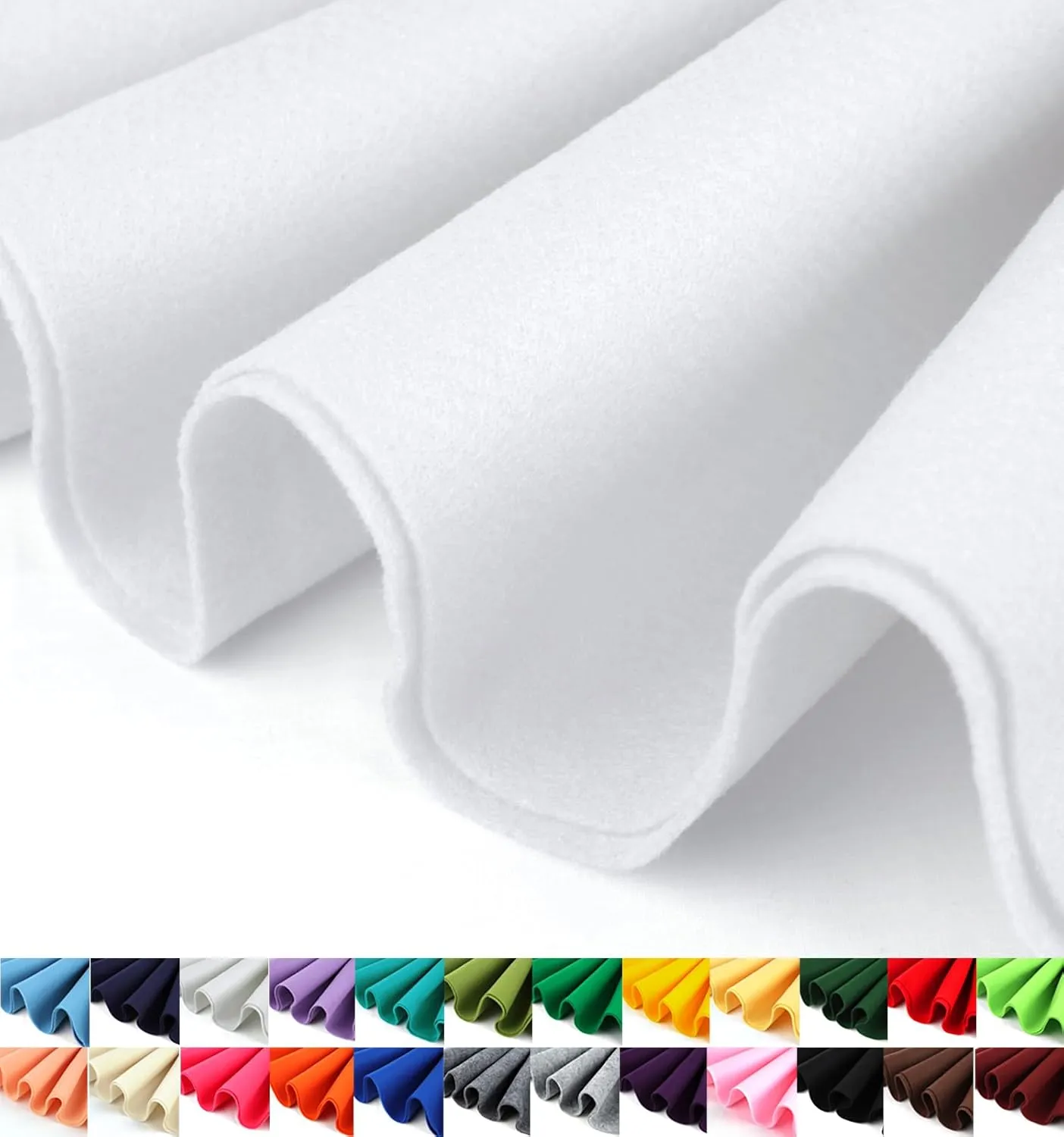 Barcelonetta | Felt Fabric | 72" Wide | 1.6mm Thick | Acrylic & Soft | Felt by The Yard | Felt for DIY Crafts, Projects, Sewing (White, 1 Yard)