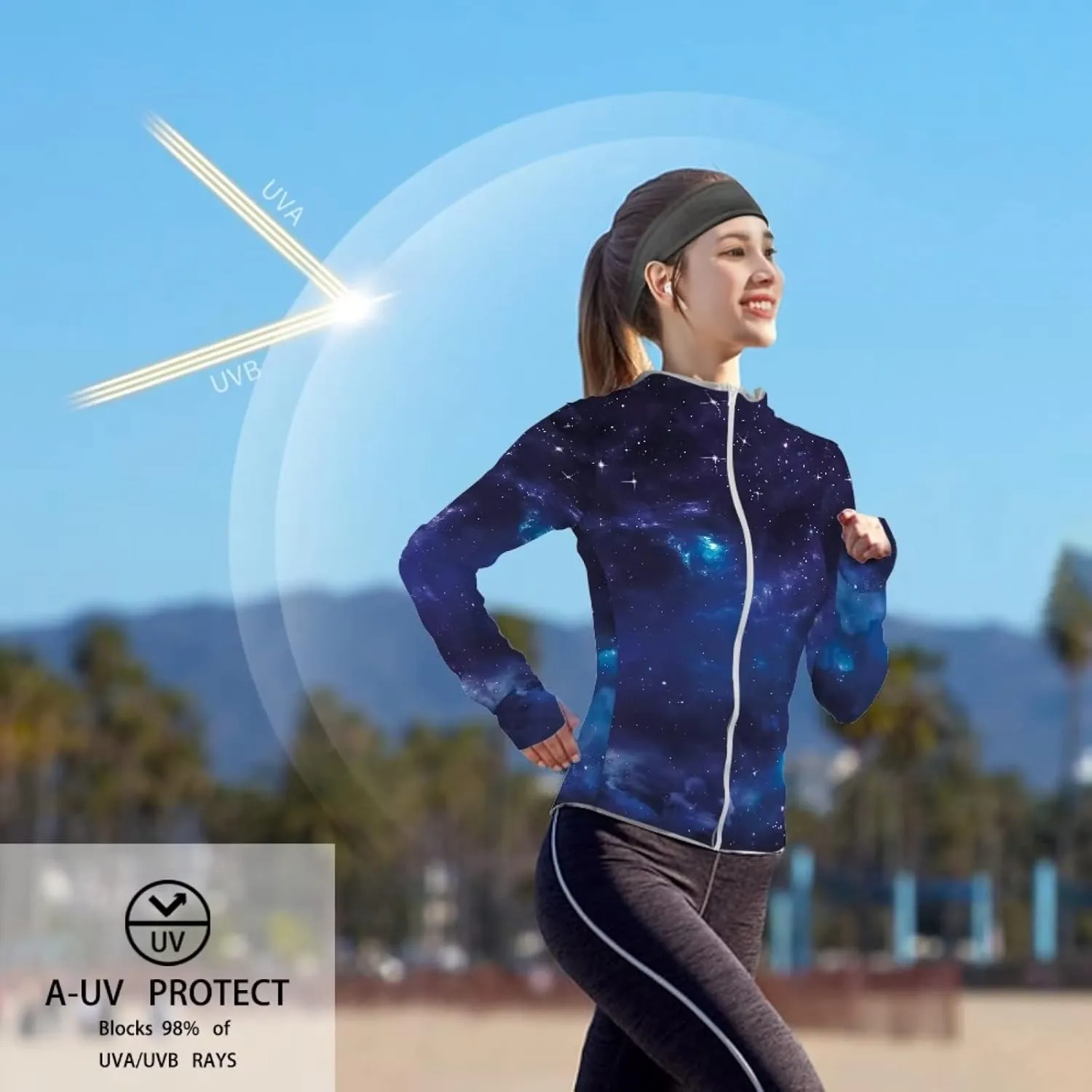 Belidome Long Sleeve Sun Shirt Women UV Protection Hoodie Summer Outdoor Athletic Jacket with Pockets Thumb Holes S-2XL