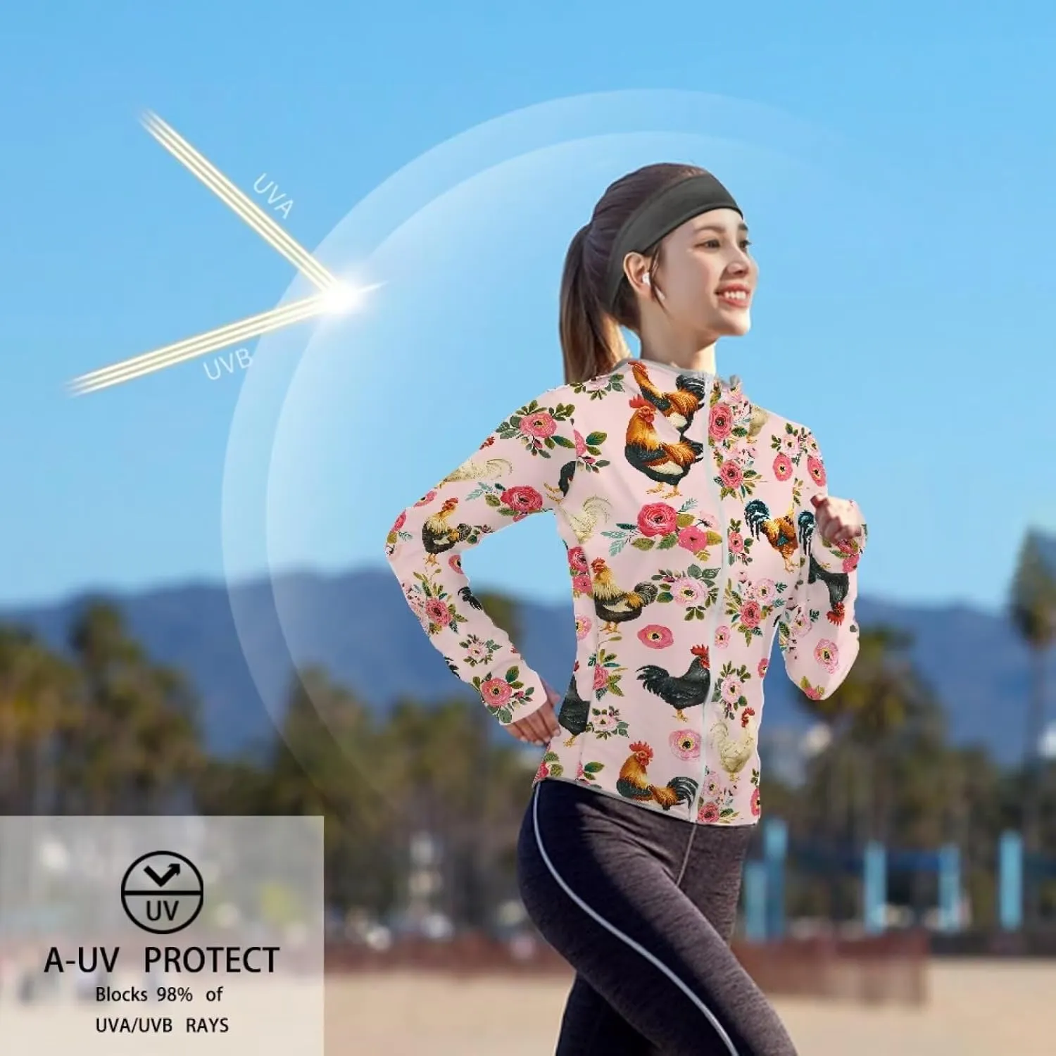 Belidome Long Sleeve Sun Shirt Women UV Protection Hoodie Summer Outdoor Athletic Jacket with Pockets Thumb Holes S-2XL