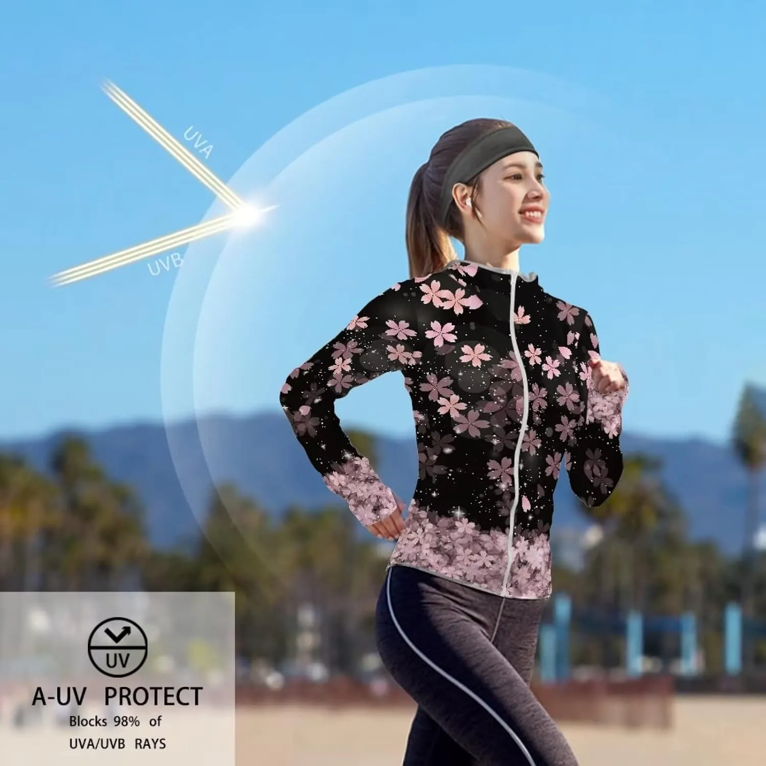 Belidome Zip Up Sun Shirt Women Long Sleeve UV Protection Cooling Jacket with Hood Pockets Lightweight Size S-2XL