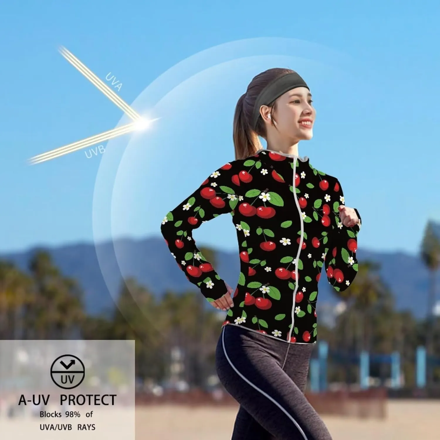 Belidome Zip Up Sun Shirt Women Long Sleeve UV Protection Cooling Jacket with Hood Pockets Lightweight Size S-2XL