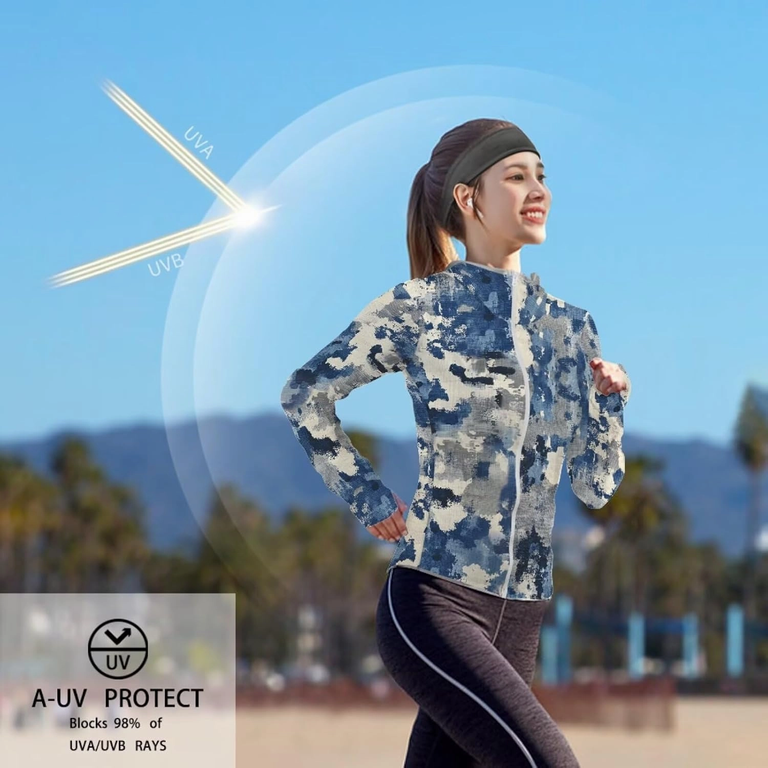 Belidome Zip Up Sun Shirt Women Long Sleeve UV Protection Cooling Jacket with Hood Pockets Lightweight Size S-2XL
