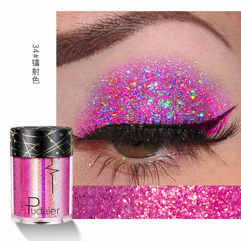 Beyprern 36 Colors Glitter Eyeshadow Waterproof Metallic Diamond Eyeshadow Palette Prismatic Powder Pigment Eye Makeup Cosmetic TSLM2