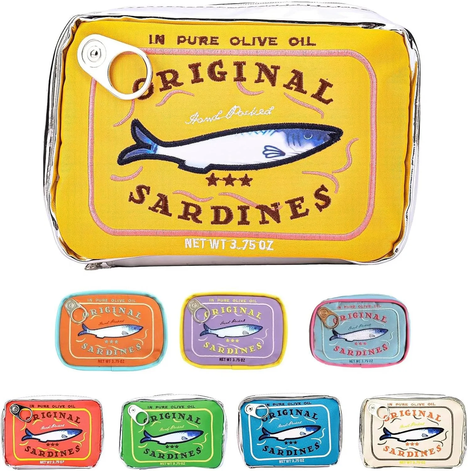 Canned Sardines Makeup Bag, Canned Sardines Style Toiletry Bag Cute Travel Bag Creative Cute Makeup Bag Aesthetic Toiletry Bag for Women
