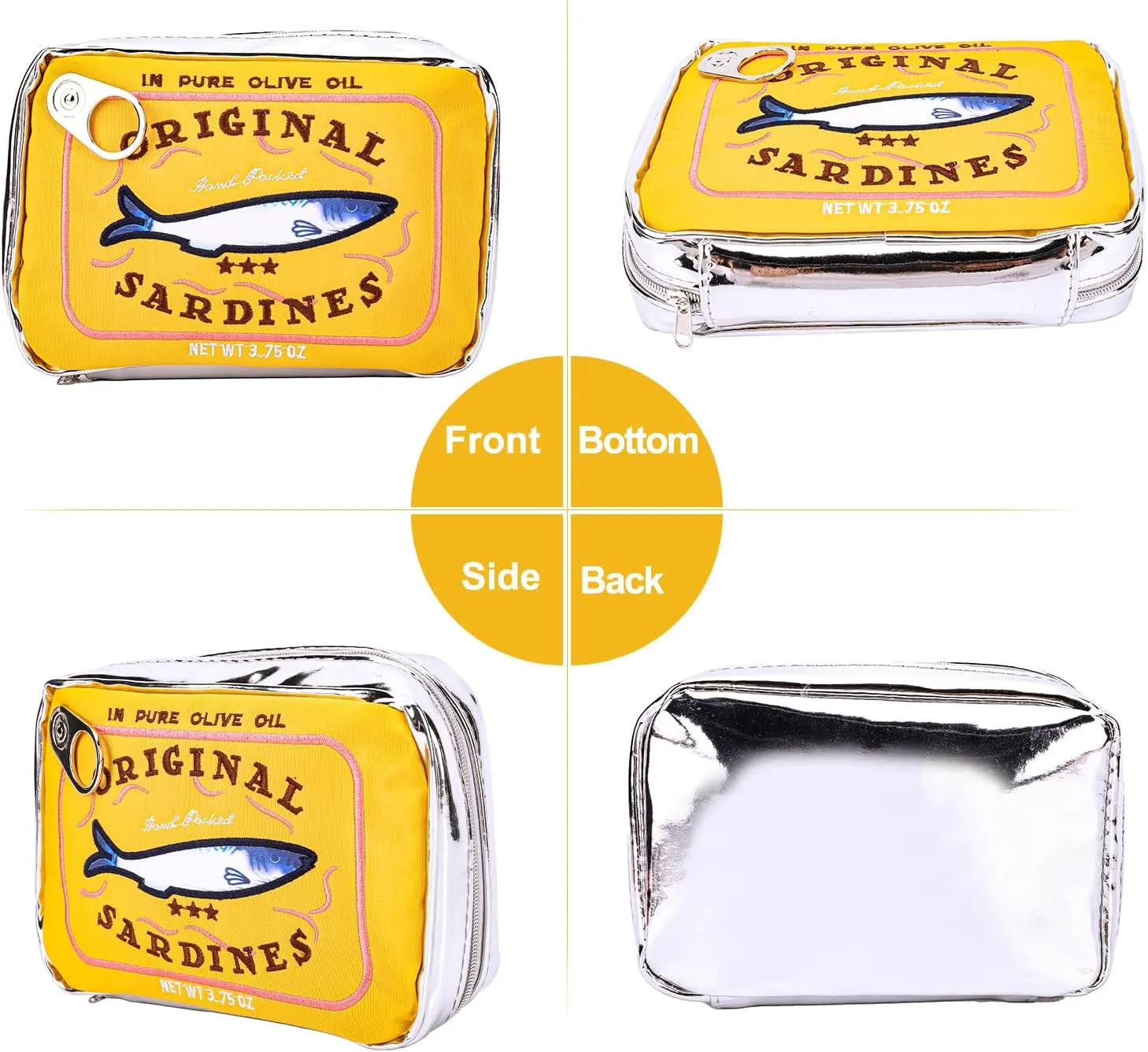 Canned Sardines Makeup Bag, Canned Sardines Style Toiletry Bag Cute Travel Bag Creative Cute Makeup Bag Aesthetic Toiletry Bag for Women