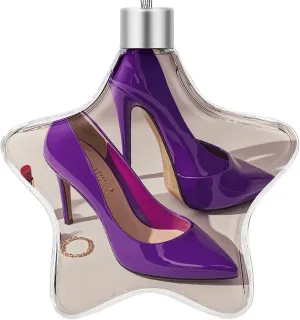 Christmas Elegant Purple High Heels with Lipstick Printed Star-Shaped Ornaments Exquisite Christmas Tree Decorations Star-Shaped Holiday Decorations