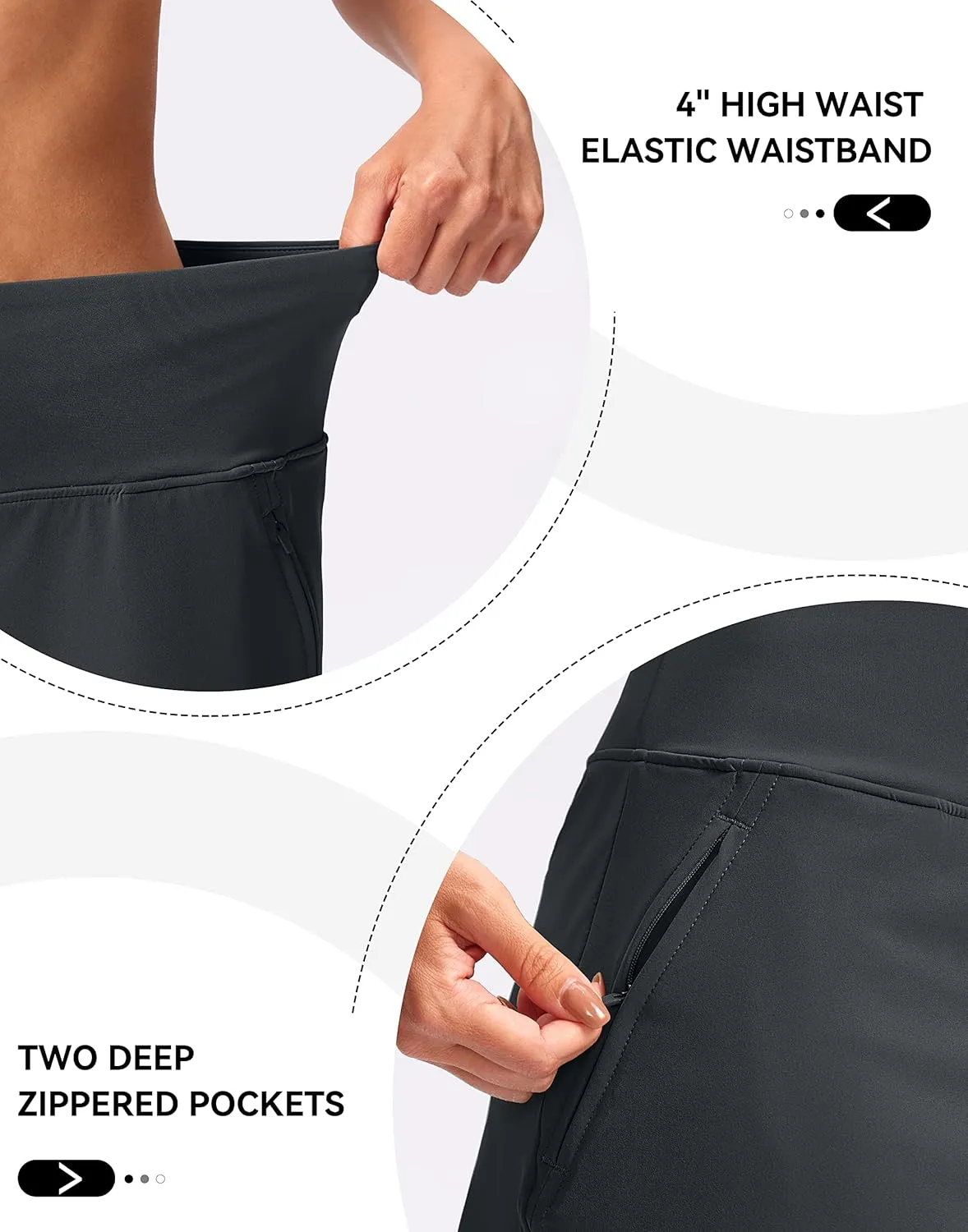 G Gradual Golf Skirts for Women Zipper Pockets High Waisted Skorts for Woman Tennis Athletic Workout Casual Summer