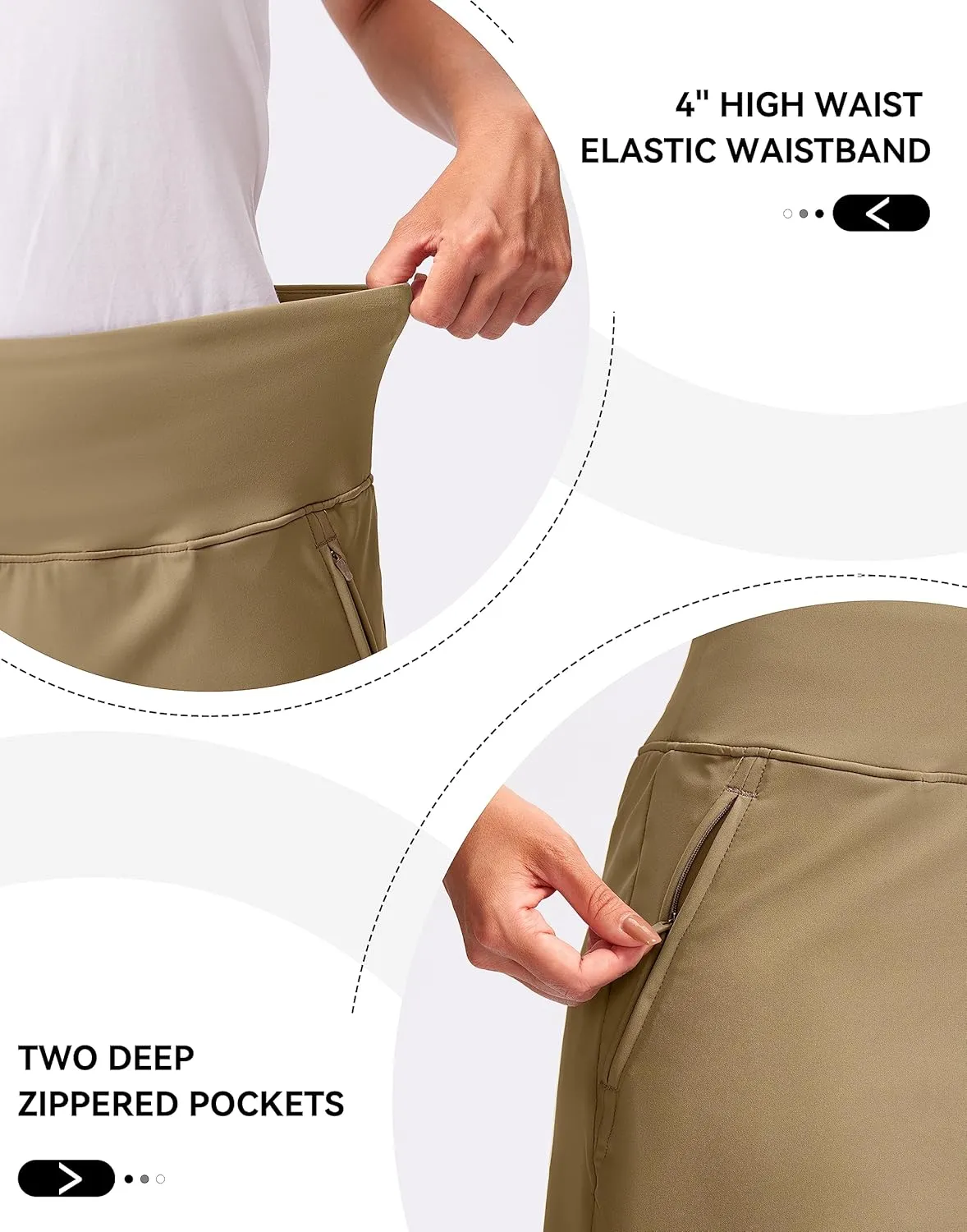 G Gradual Golf Skirts for Women Zipper Pockets High Waisted Skorts for Woman Tennis Athletic Workout Casual Summer