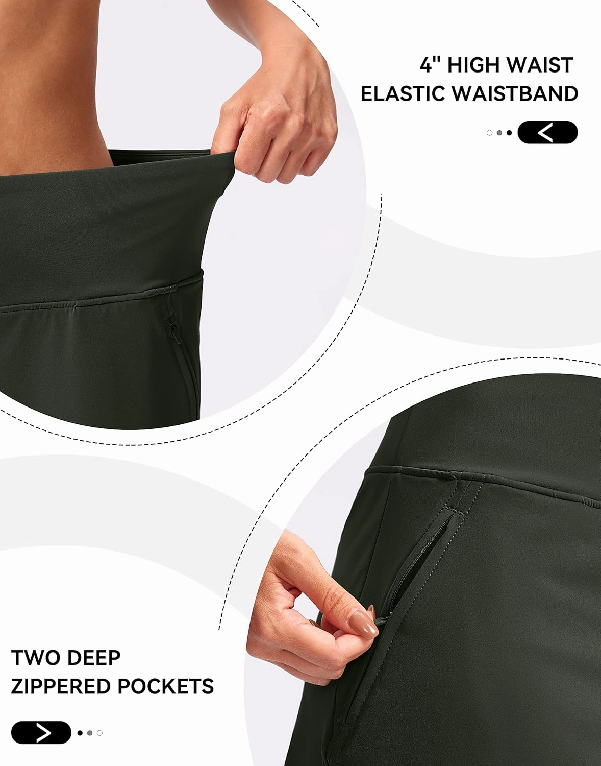 G Gradual Golf Skirts for Women Zipper Pockets High Waisted Skorts for Woman Tennis Athletic Workout Casual Summer