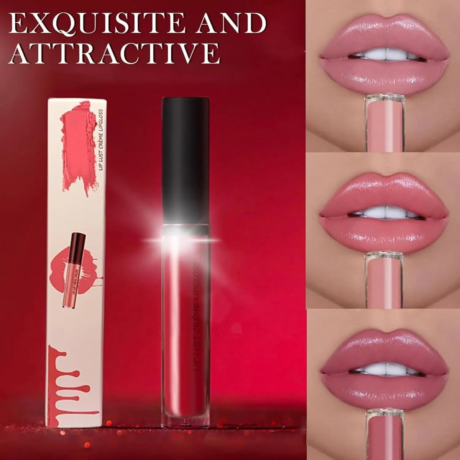 Hailnrothwad Lipstick, Brillo De Labios En Crema De 12 Colores, 12 Colors Cream Texture Lipstick (1#Amore)