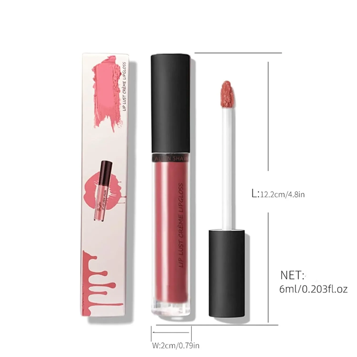 Hailnrothwad Lipstick, Brillo De Labios En Crema De 12 Colores, 12 Colors Cream Texture Lipstick (1#Amore)