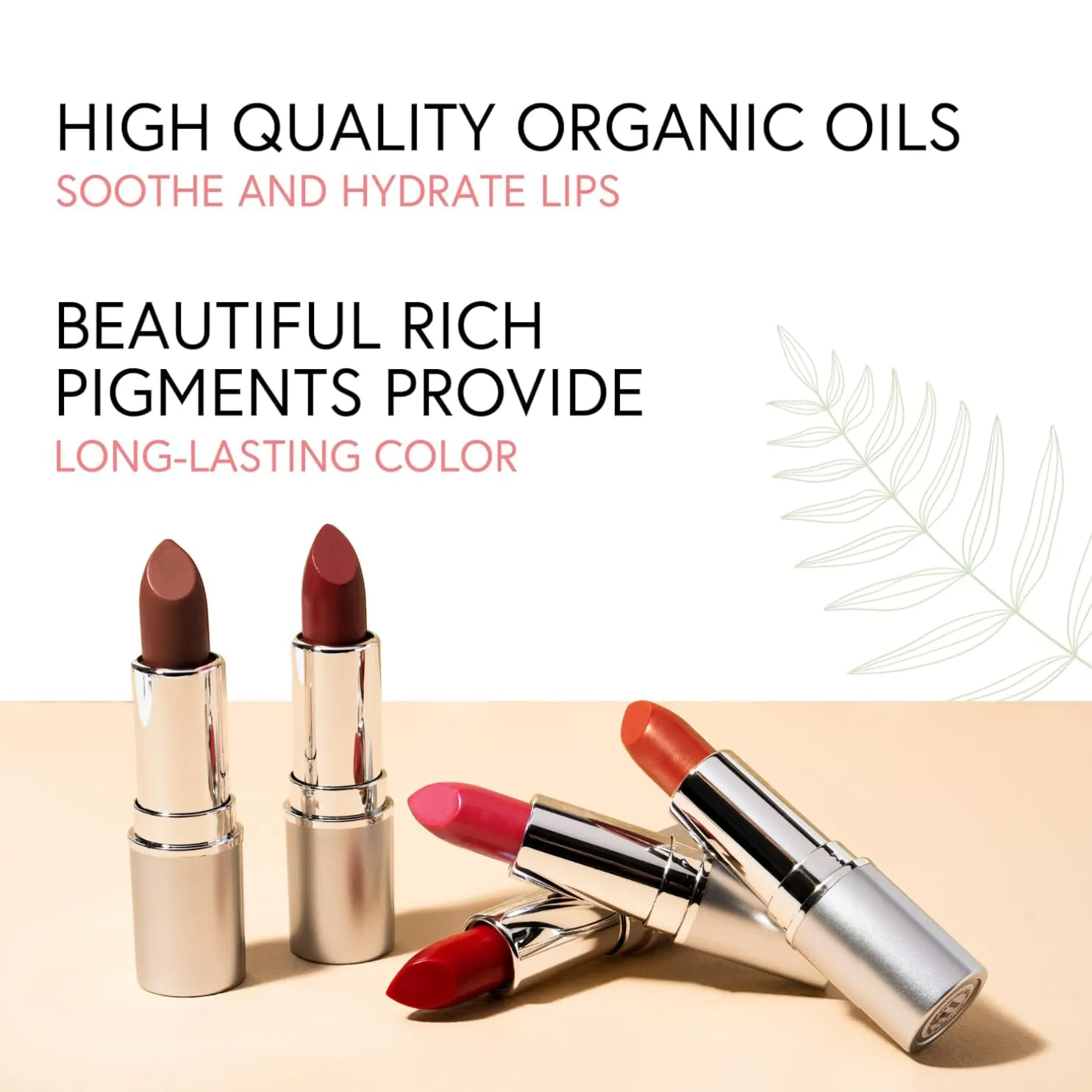 Honeybee Gardens Truly Natural Long Lasting Lipstick, Bermuda, Matte Medium Coral Pink, Naturally Hydrating & Nourishing, Vegan, Gluten-Free & Cruelty-Free, 0.13 oz / 3.8 g