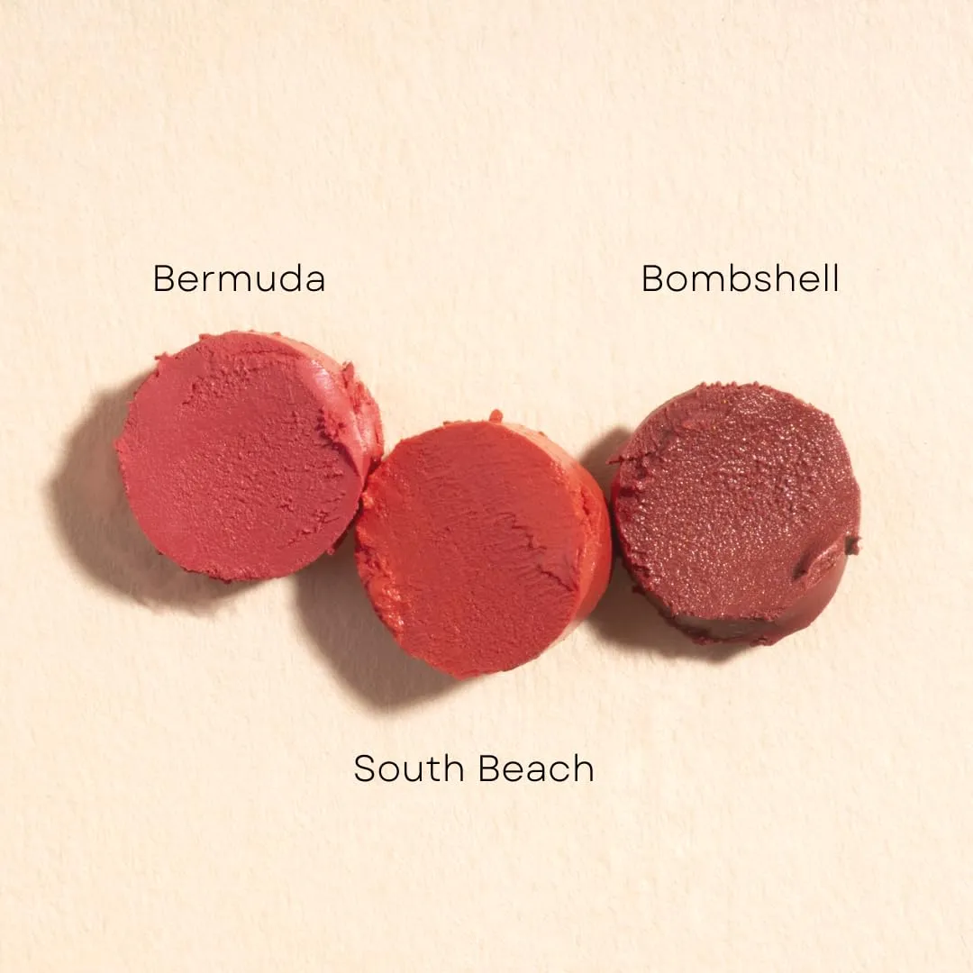 Honeybee Gardens Truly Natural Long Lasting Lipstick, Bermuda, Matte Medium Coral Pink, Naturally Hydrating & Nourishing, Vegan, Gluten-Free & Cruelty-Free, 0.13 oz / 3.8 g