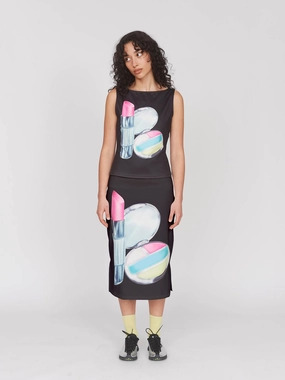 Hot Pink Lipstick Midi Skirt - Shipping from 14/05