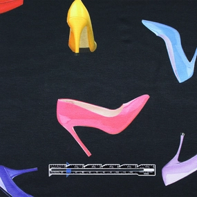 Italian 'painted pumps' viscose/spandex knit