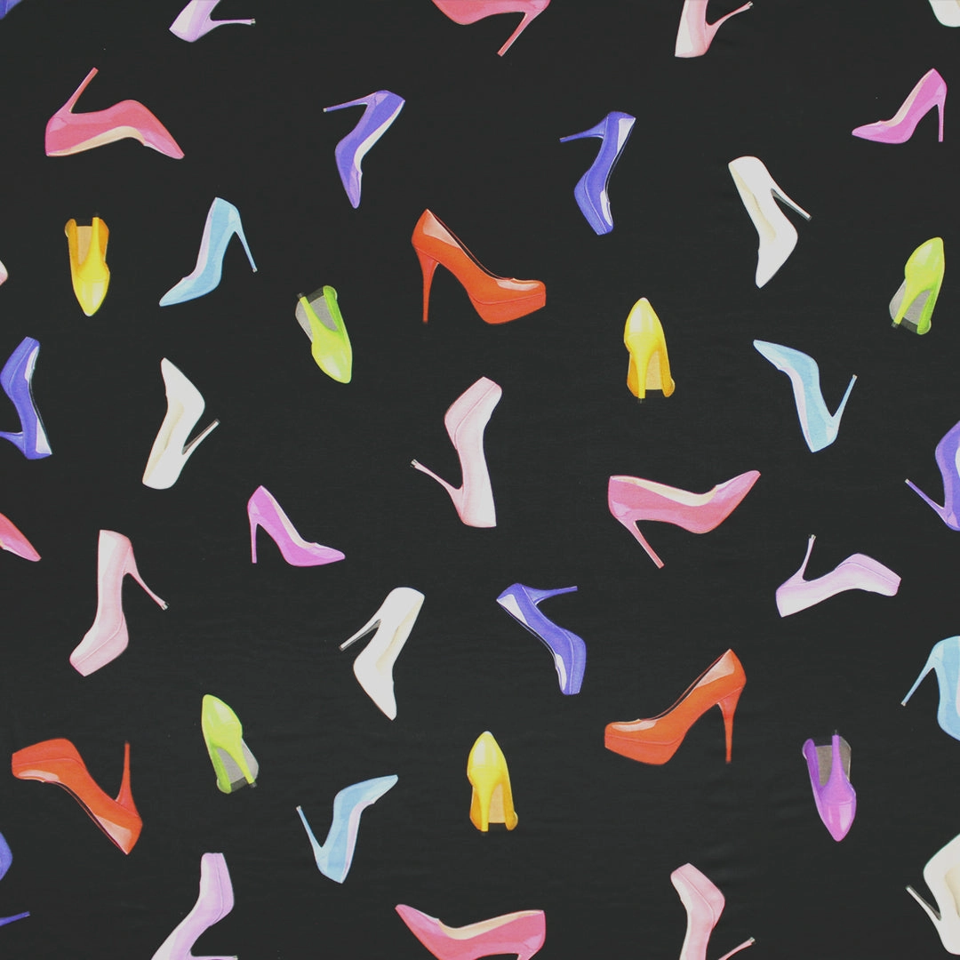 Italian 'painted pumps' viscose/spandex knit