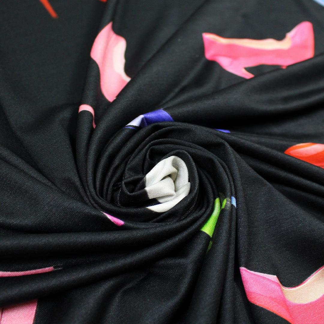 Italian 'painted pumps' viscose/spandex knit