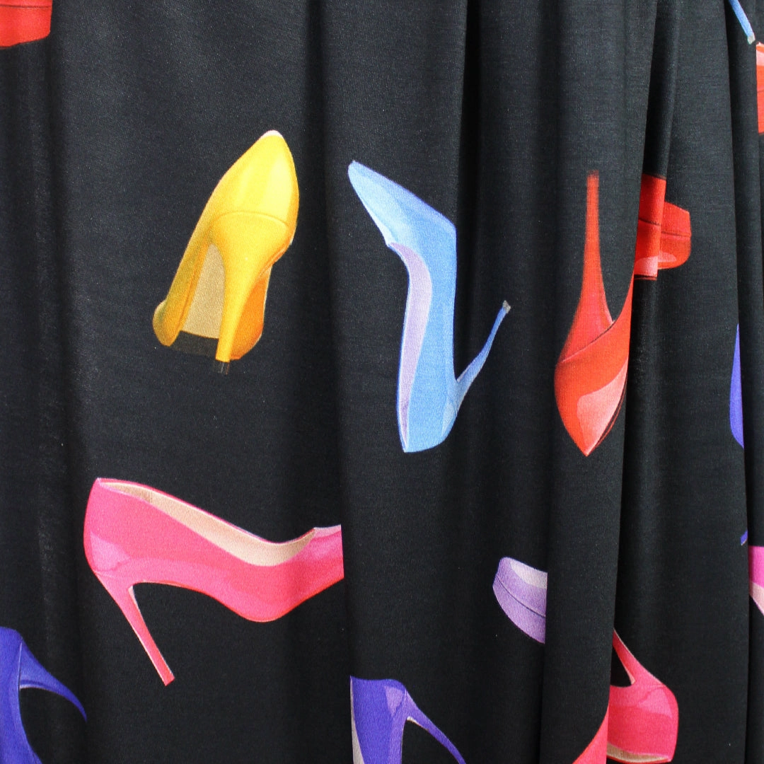 Italian 'painted pumps' viscose/spandex knit
