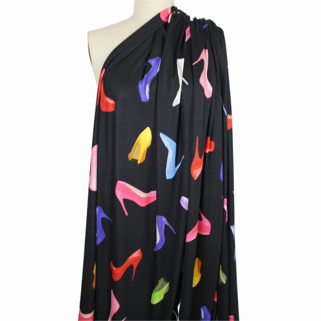 Italian 'painted pumps' viscose/spandex knit