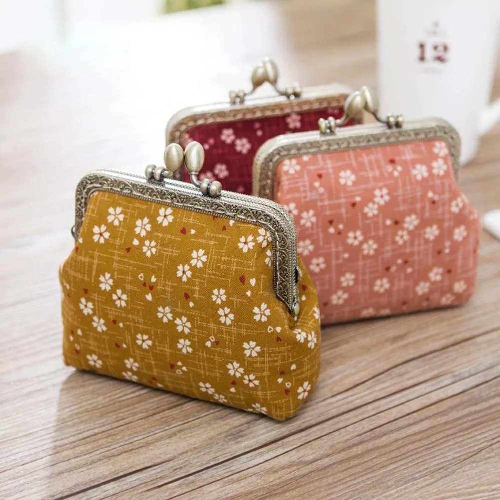 Jan&Dee Women's Sweet Cherry Blossom Exquisite Buckle Coin Purse(Pink)