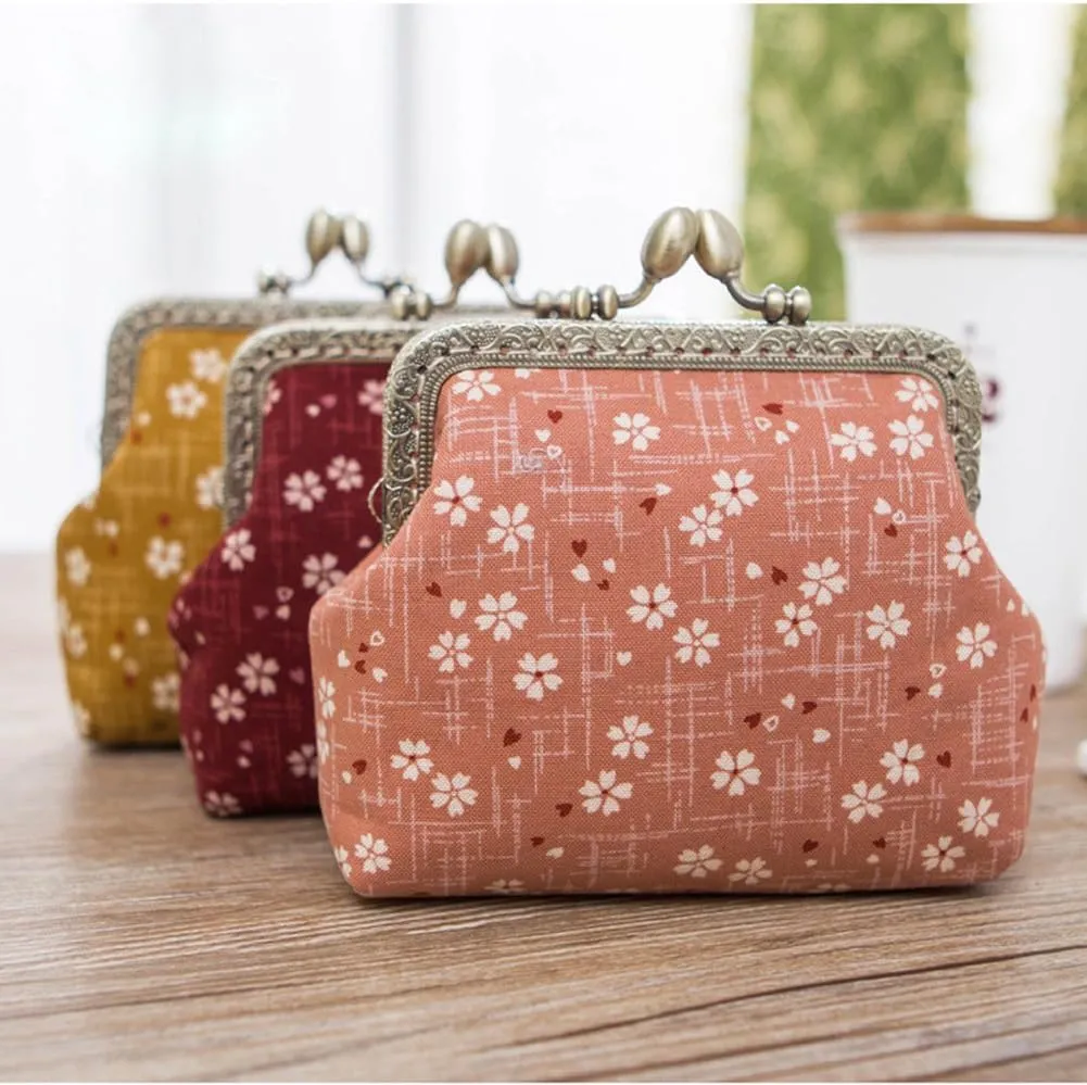 Jan&Dee Women's Sweet Cherry Blossom Exquisite Buckle Coin Purse(Pink)
