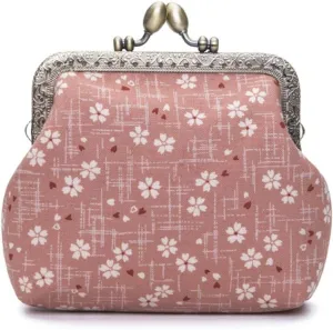 Jan&Dee Women's Sweet Cherry Blossom Exquisite Buckle Coin Purse(Pink)