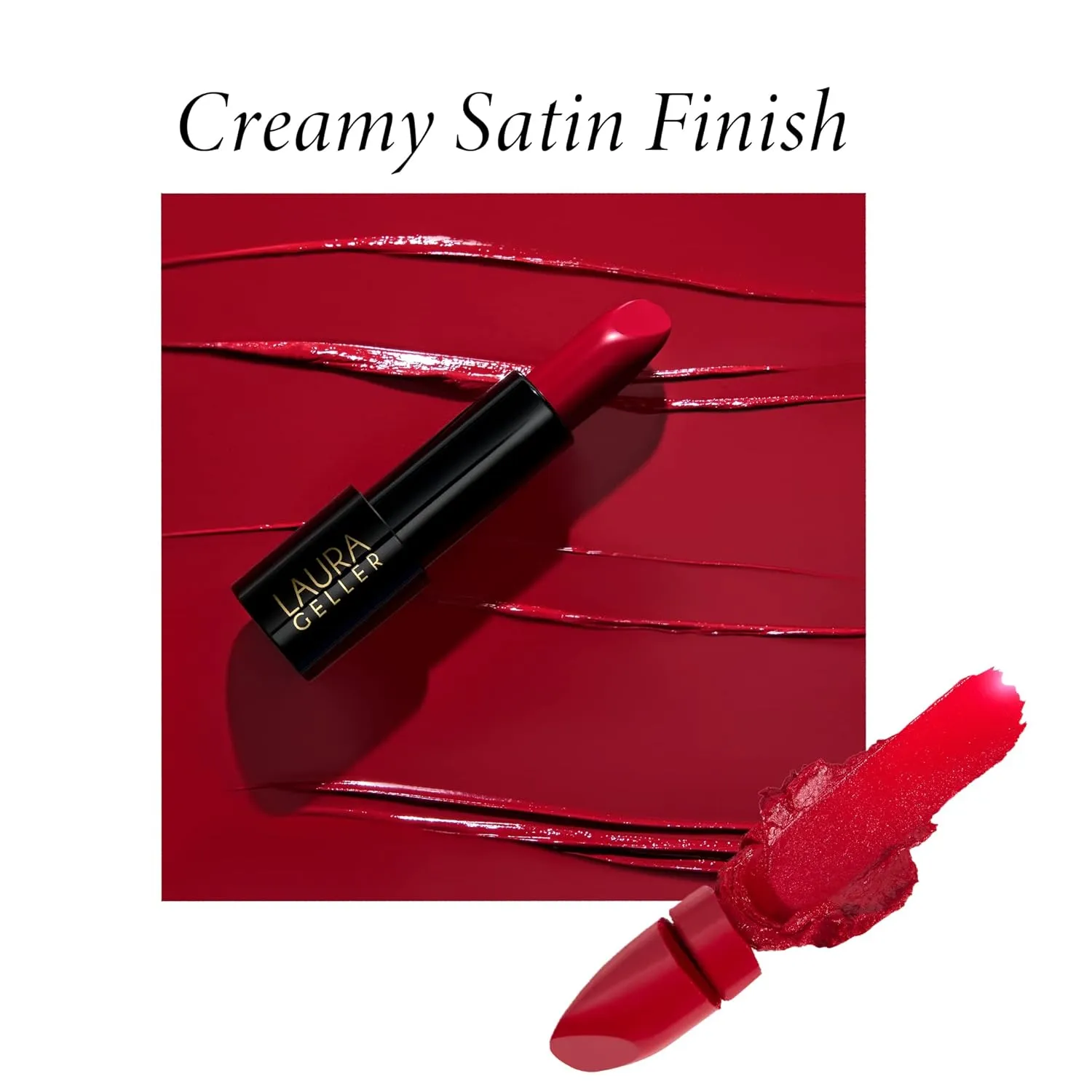 LAURA GELLER NEW YORK Modern Classic Lipstick - Red Radiance - Ultra-Rich Color - Luxurious and Lightweight - Cream Finish