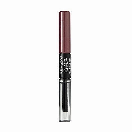 Liquid Lipstick with Clear Lip Gloss by Revlon, ColorStay Face Makeup, Overtime Lipcolor, Dual Ended with Vitamin E in Plum / Berry, Always Siena (380), 0.07 Oz