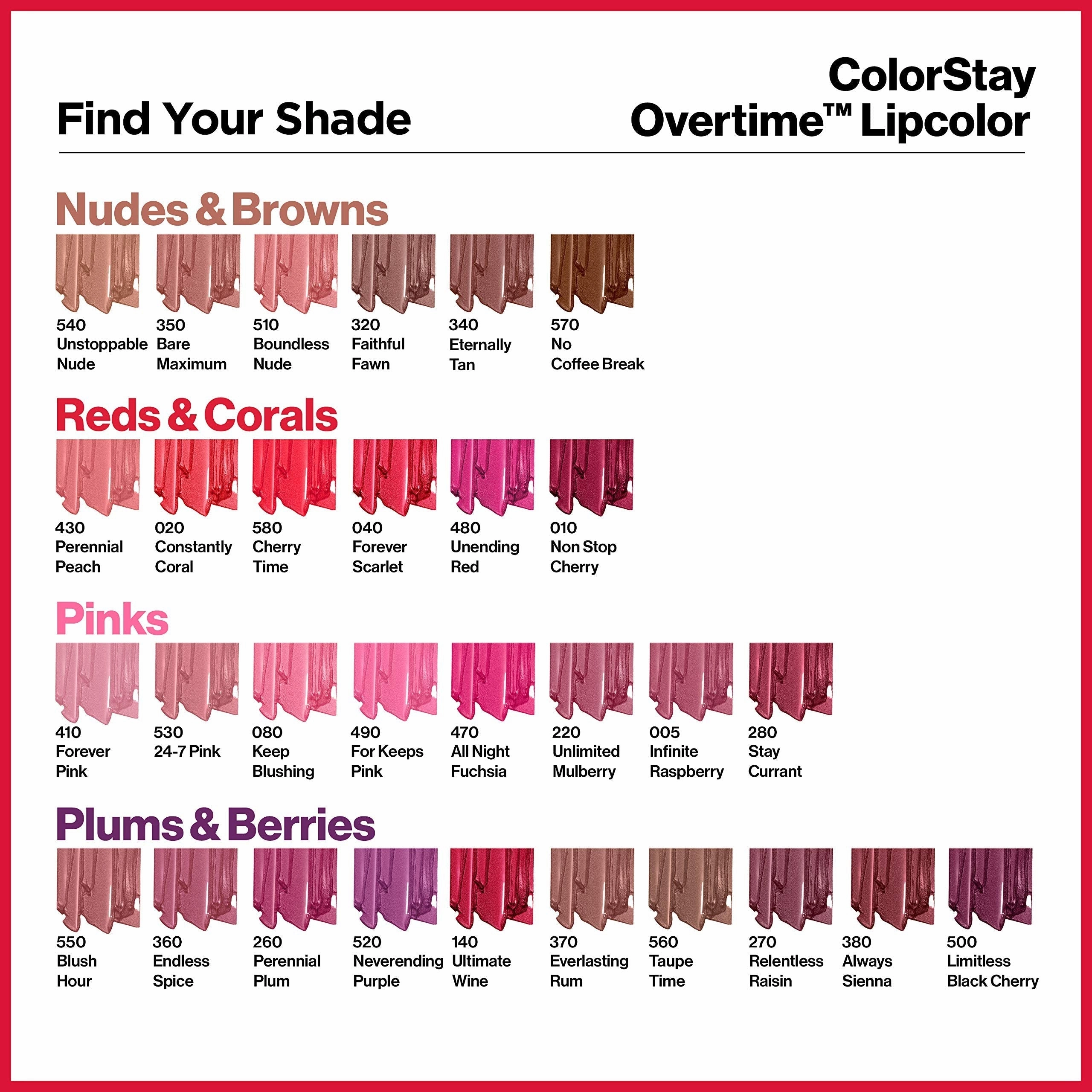 Liquid Lipstick with Clear Lip Gloss by Revlon, ColorStay Face Makeup, Overtime Lipcolor, Dual Ended with Vitamin E in Plum / Berry, Always Siena (380), 0.07 Oz