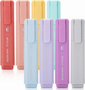 Mr. Pen Glitter Highlighters, 8 Pack