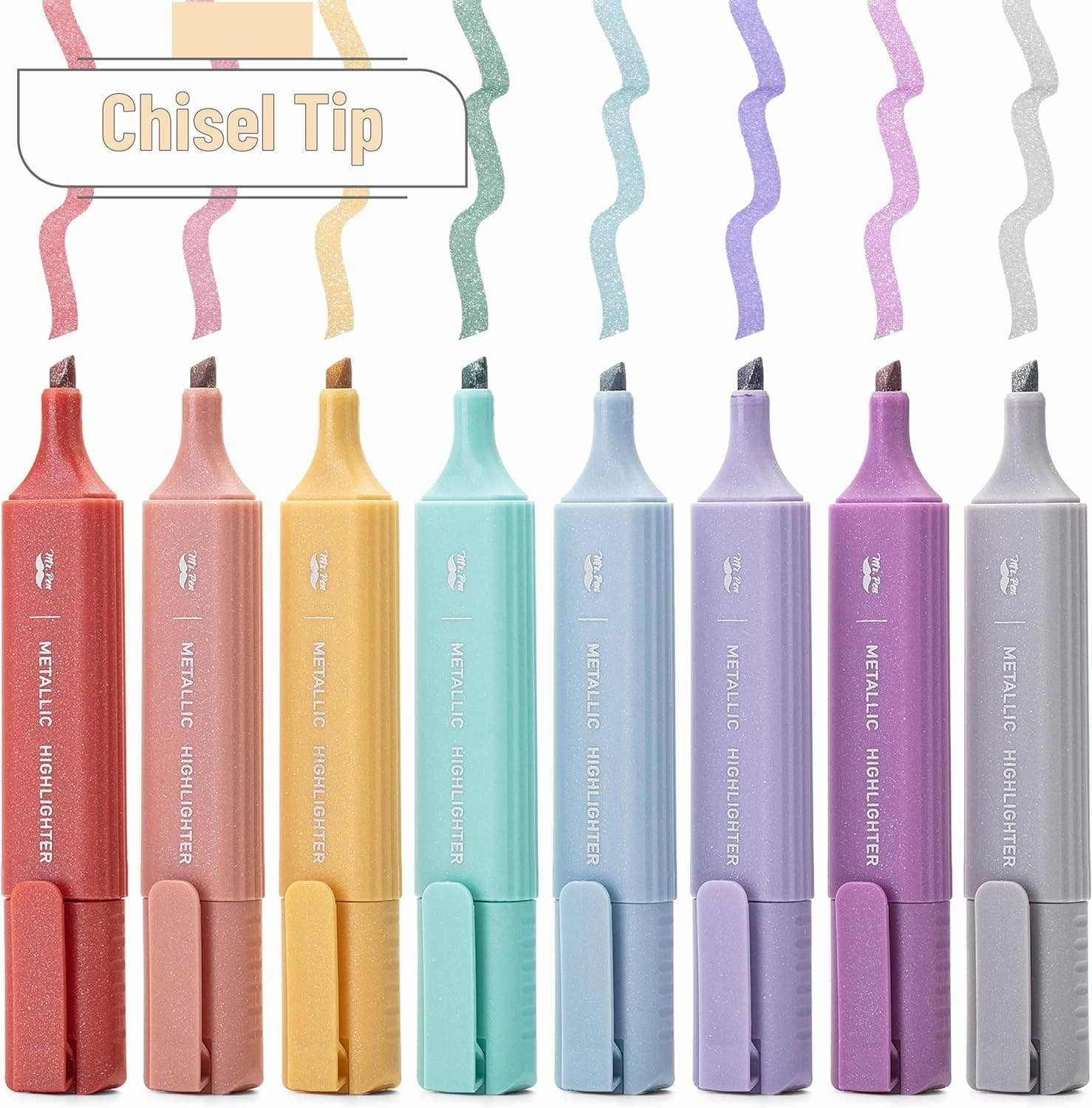 Mr. Pen Glitter Highlighters, 8 Pack