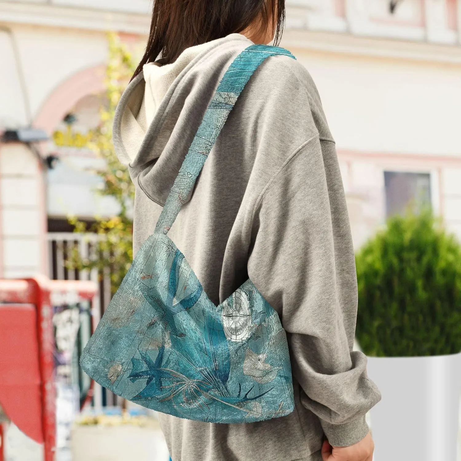 Ocean Crab Coral Plank Ladies Shoulder Bag, Tote Bag Shoulder Handbag, Autumn Handbags