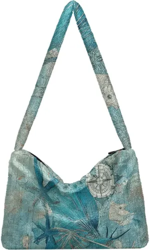 Ocean Crab Coral Plank Ladies Shoulder Bag, Tote Bag Shoulder Handbag, Autumn Handbags