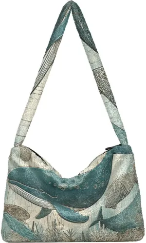 Old Vintage Marine Seahorse Coral Ladies Shoulder Bag, Purses Shoulder Bag, Autumn Handbags