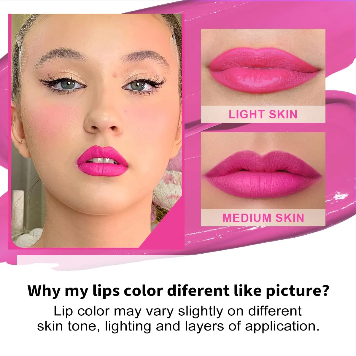 Oulac Pink Matte Lipstick Set for Women，Purple, Orange Lip Stain Long Lasting Waterproof, No Transfer, Creamy High Pigmented Formula with Rose Oil, Vegan & Cruelty-Free (M06 M07 M14)