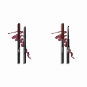 Perfect Pout Matte Retractable Gel Lip Liner Pencil Bundle, Plum Together & Red Gone Burgundy