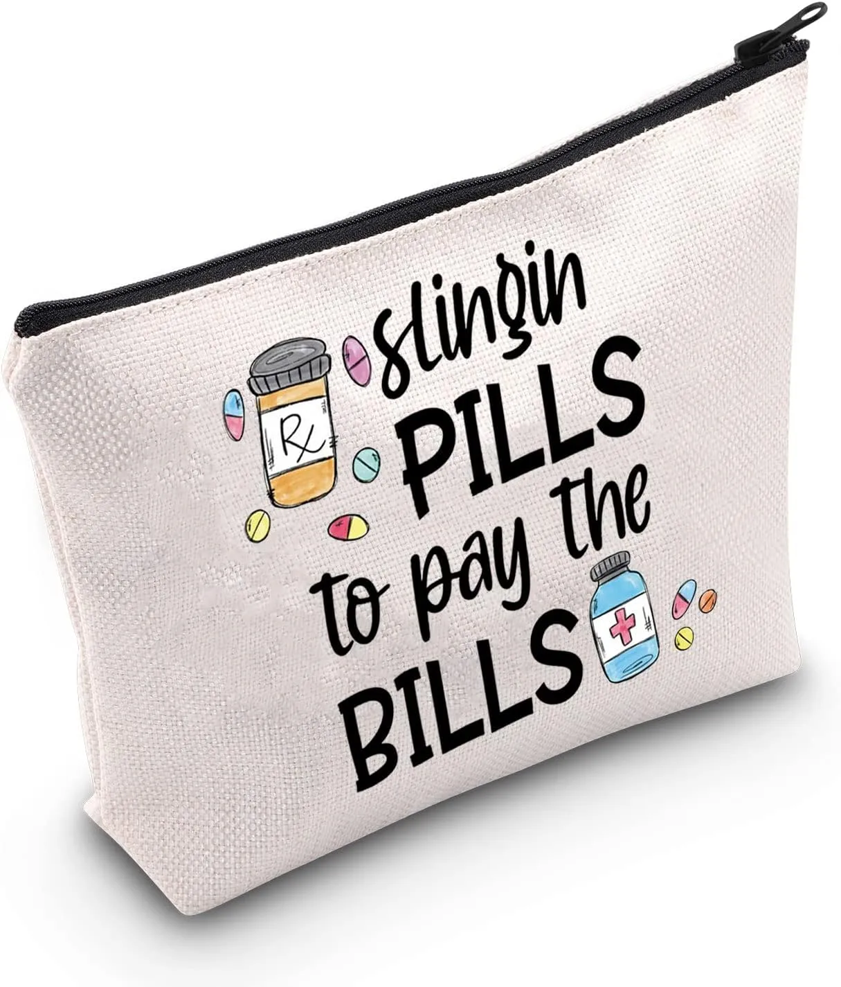POFULL Pharmacy Tech Gift Pharmacy Gift Slingin Pills to Pay the Bills Cosmetic Bag (Slingin Pills bag)