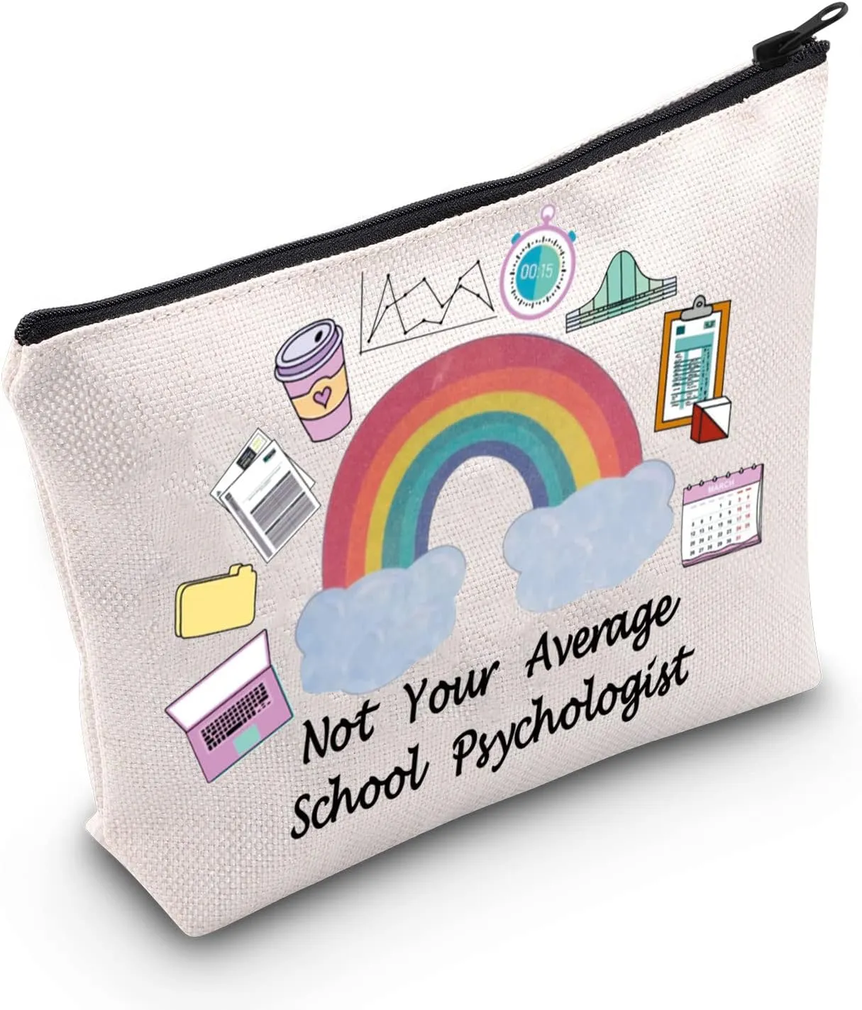 POFULL Psychologist Gift Not Your Average Psychologist Cosmetic Bag First Day Of Gift (Average Psychologist)