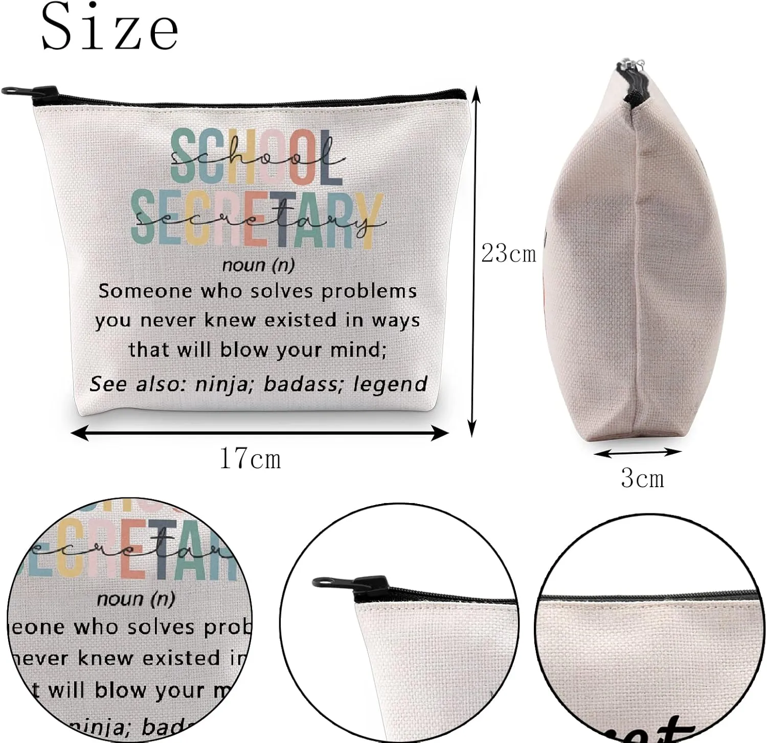 POFULL Secretary Gift Secretary Appreciation Gift Secretary Definition Cosmetic Bag(Secretary Cosmetic Bag)